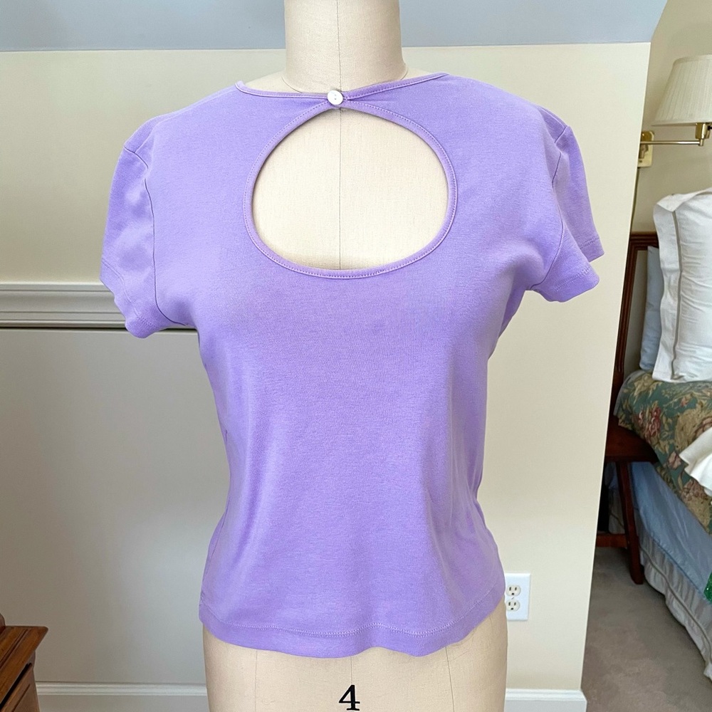 Ann Taylor Circle Cutout Top - Purple